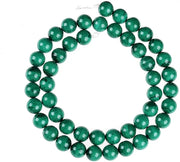 Natural Malachite Round Beads 15.5 Inch Polished Price For 5 Strands