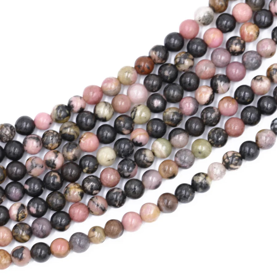 Natural Loose Gemstone Rhodonite Stone Beads 15.5 Inch Strand