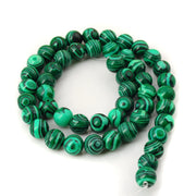 Natural Malachite Round Beads 15.5 Inch Polished Price For 5 Strands