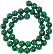 Natural Malachite Round Beads 15.5 Inch Polished Price For 5 Strands