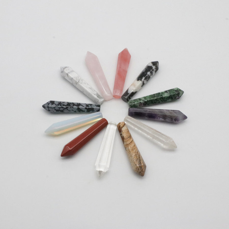 Natural Stone Hexagon Prism Loose Beads