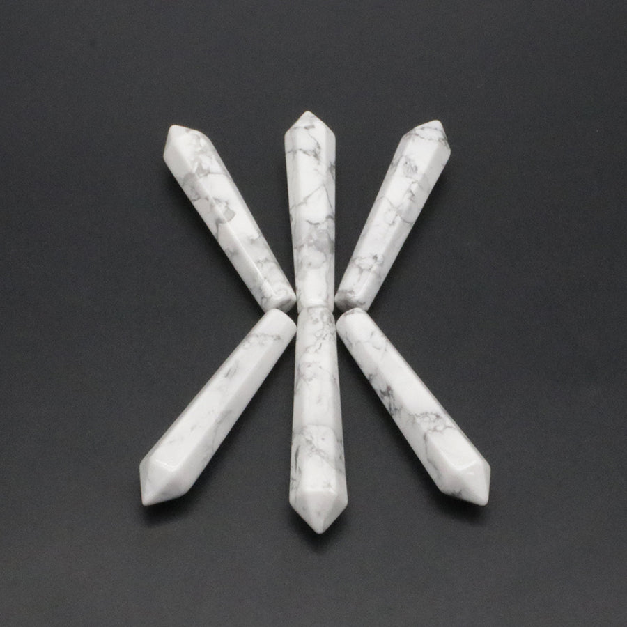 Natural Stone Hexagon Prism Loose Beads