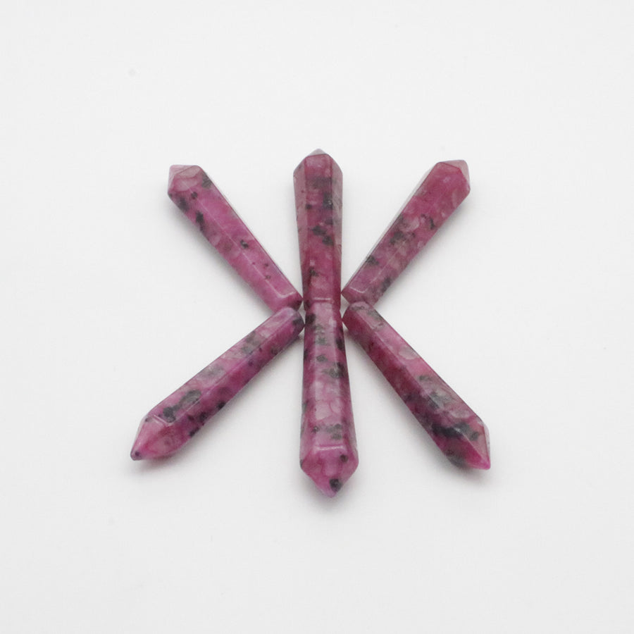 Natural Stone Hexagon Prism Loose Beads