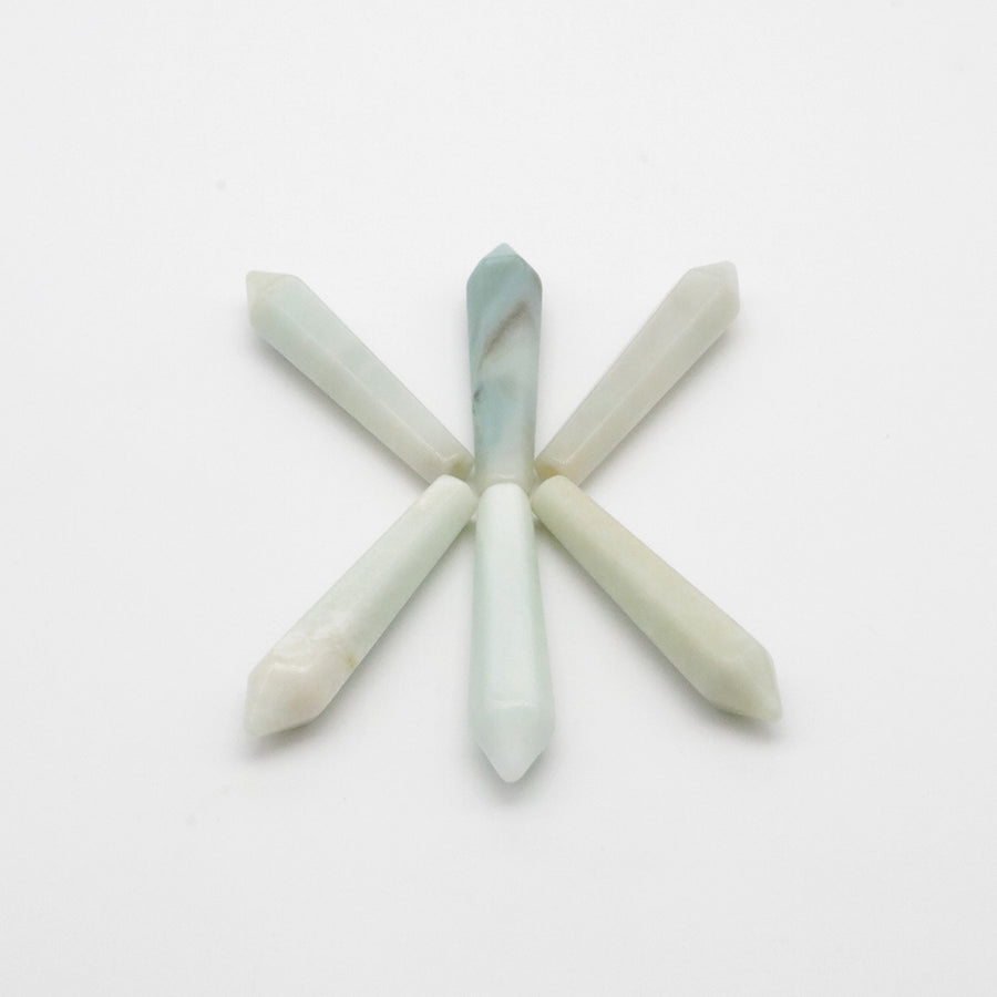 Natural Stone Hexagon Prism Loose Beads