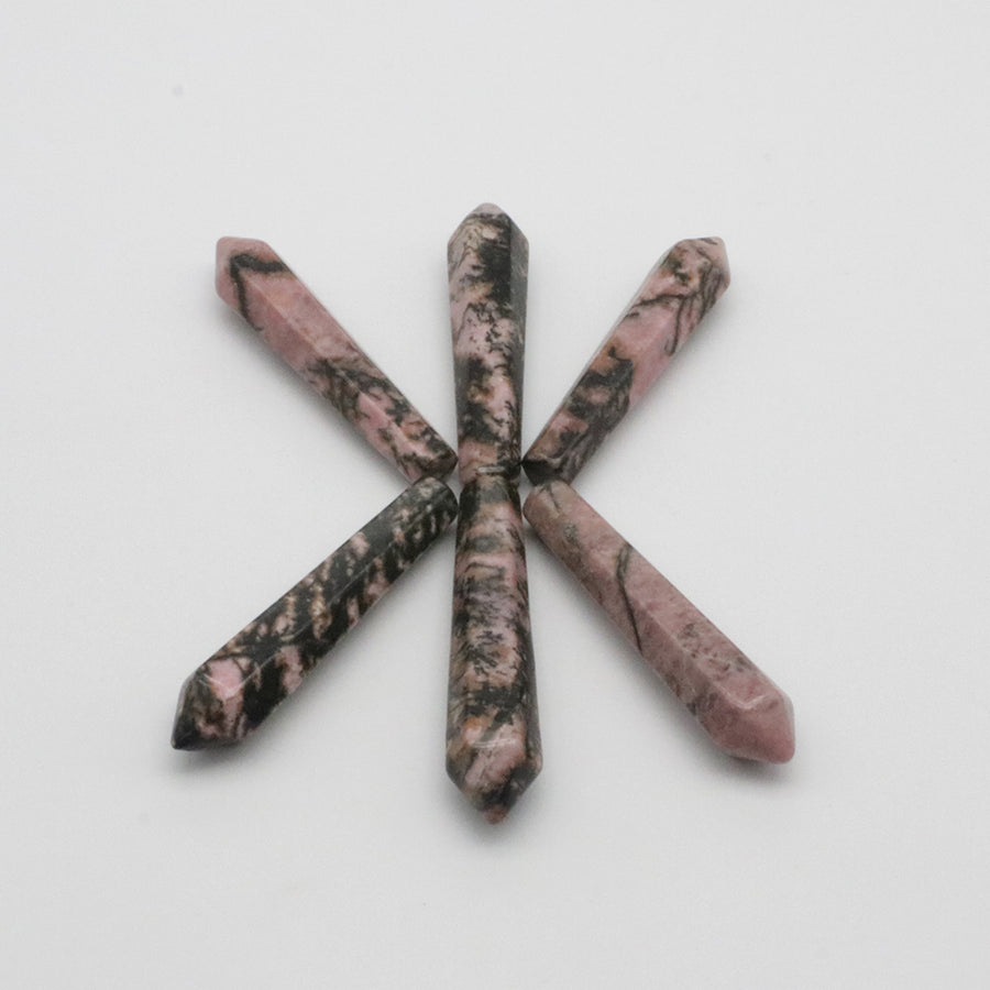 Natural Stone Hexagon Prism Loose Beads