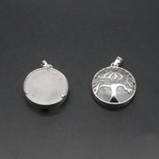 Natural Stone Life Tree Circular Pendant