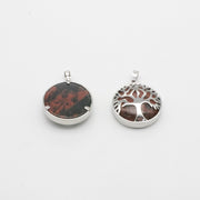 Natural Stone Life Tree Circular Pendant