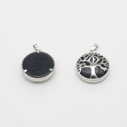 Natural Stone Life Tree Circular Pendant