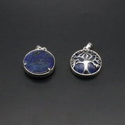 Natural Stone Life Tree Circular Pendant