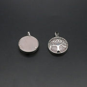 Natural Stone Life Tree Circular Pendant