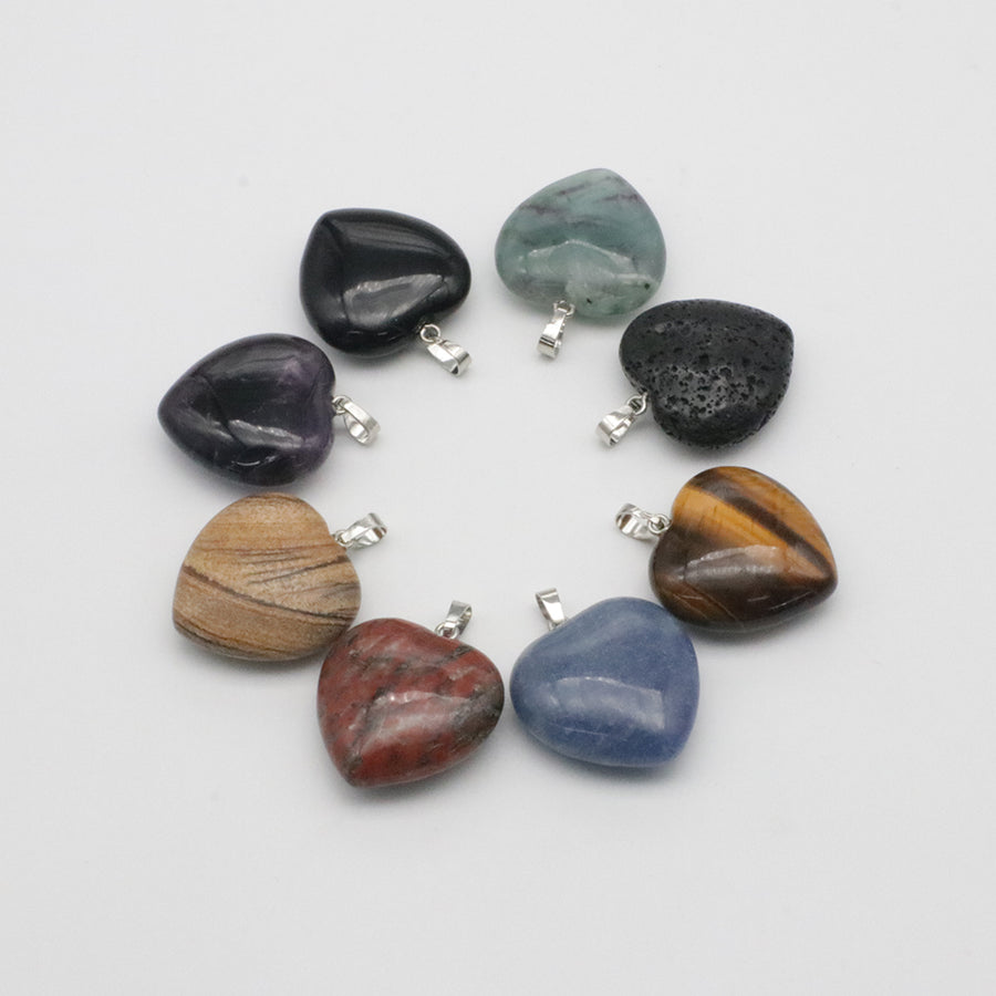 30 mm Natural Stone Heart Charm