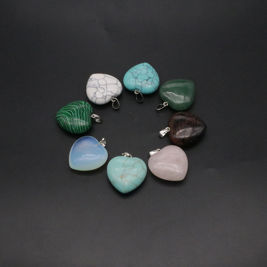 30 mm Natural Stone Heart Charm