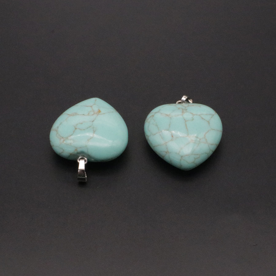 30 mm Natural Stone Heart Charm