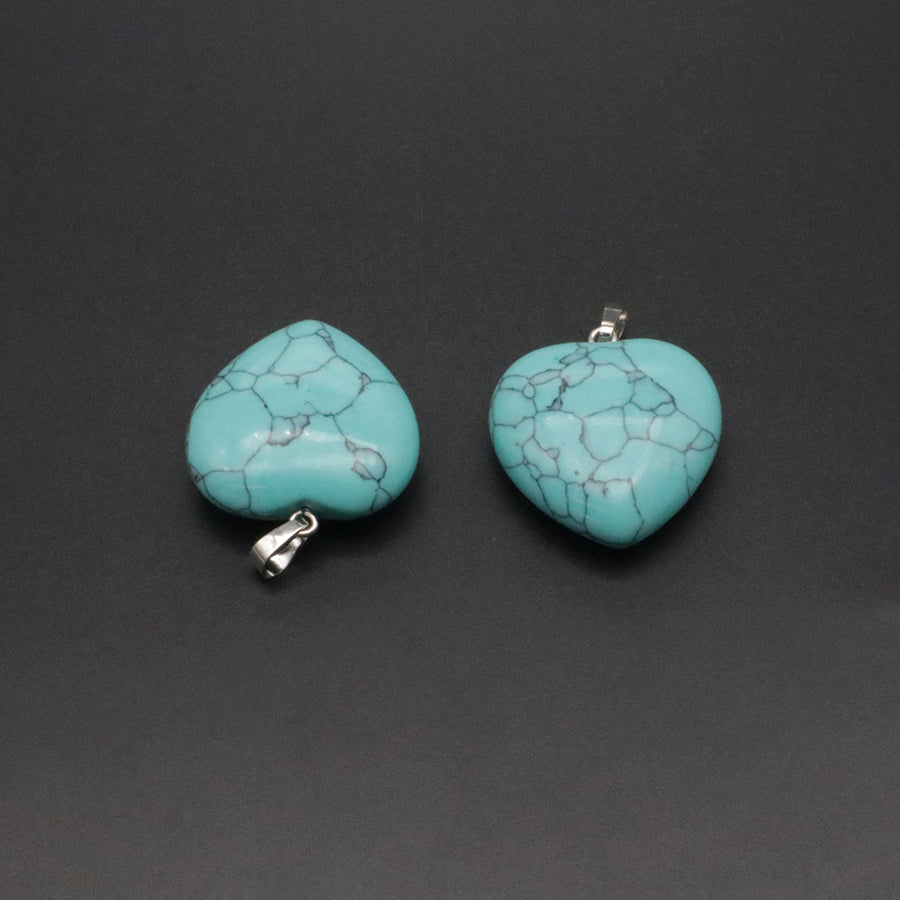 30 mm Natural Stone Heart Charm