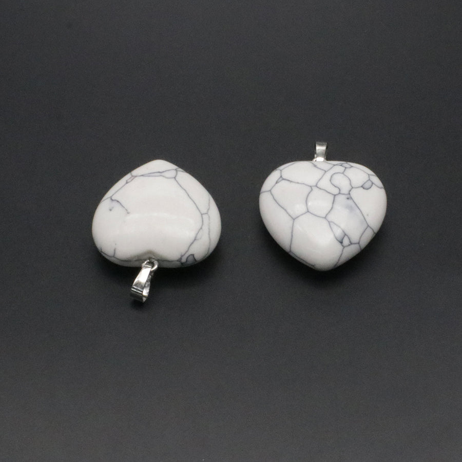 30 mm Natural Stone Heart Charm