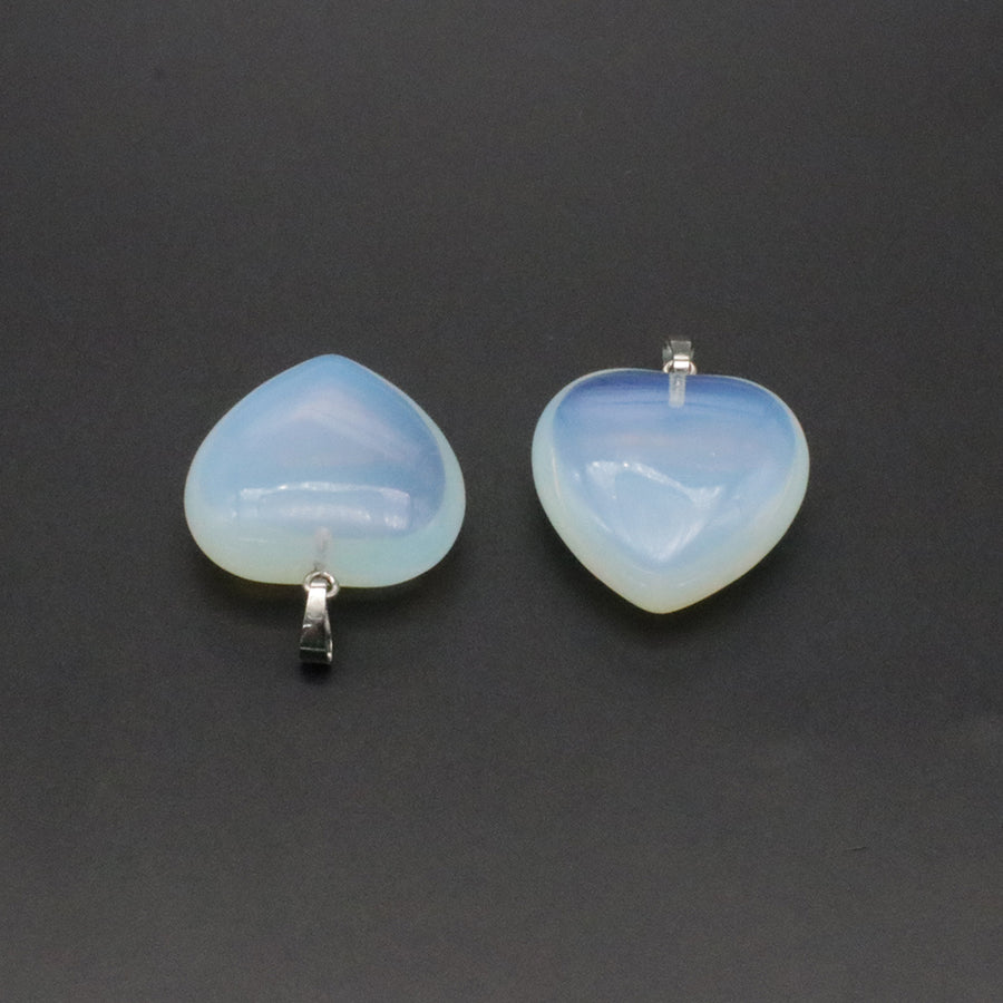 30 mm Natural Stone Heart Charm