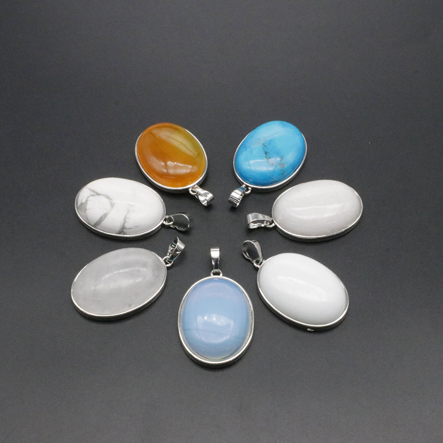 Natural Stone Oval Shape Pendant Price For 10 PCS