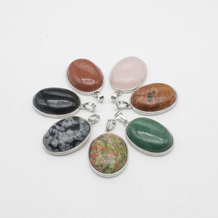 Natural Stone Oval Shape Pendant Price For 10 PCS