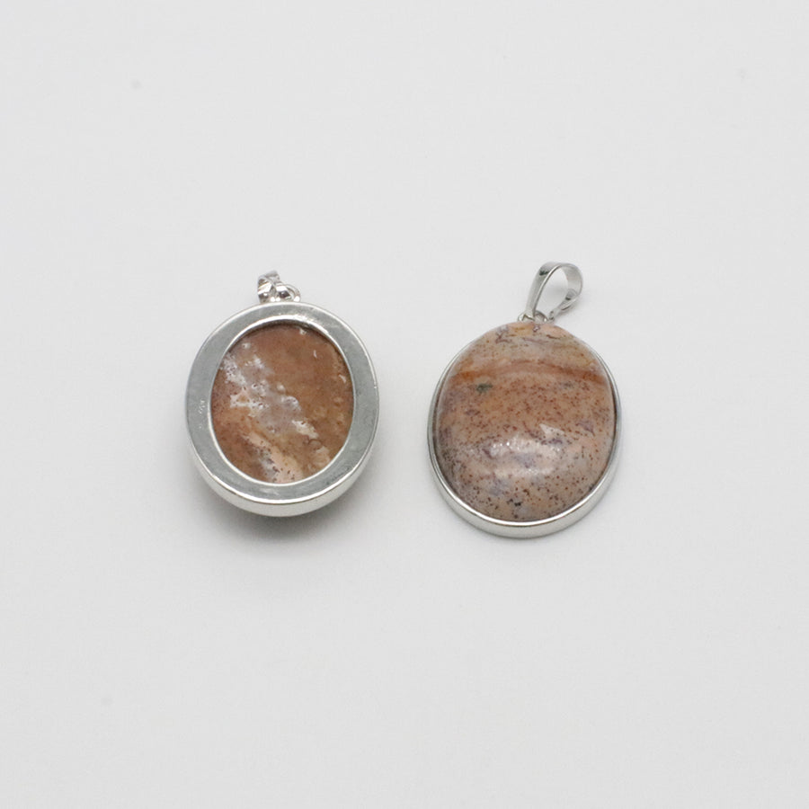Natural Stone Oval Shape Pendant Price For 10 PCS