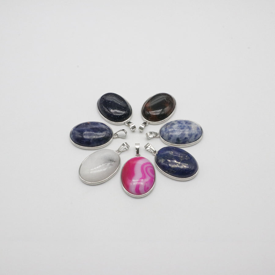 Natural Stone Oval Shape Pendant Price For 10 PCS