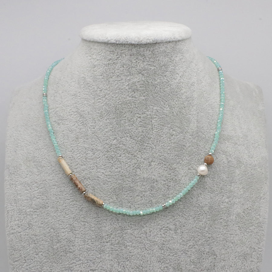 Nice Simple Natural Stone Beads Necklace