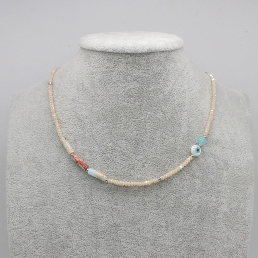 Nice Simple Natural Stone Beads Necklace