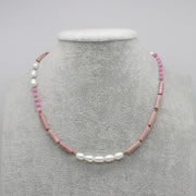 Nice Simple Style of Natural Stone Beads Pearl Necklace