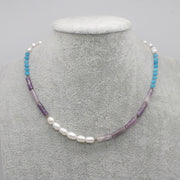 Nice Simple Style of Natural Stone Beads Pearl Necklace