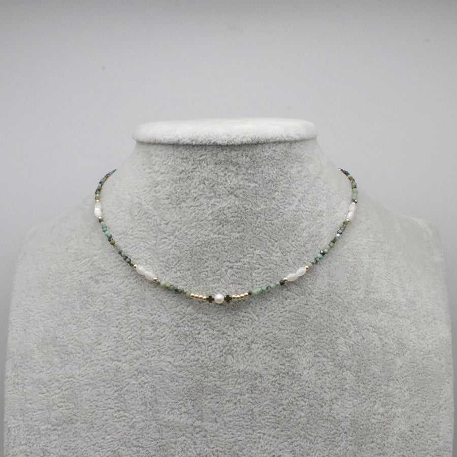 Nice Simple Style of 3mm Small Natural Stone beads Necklace