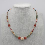 Nice Autumn Winter Season Gemstone Beads Necklace