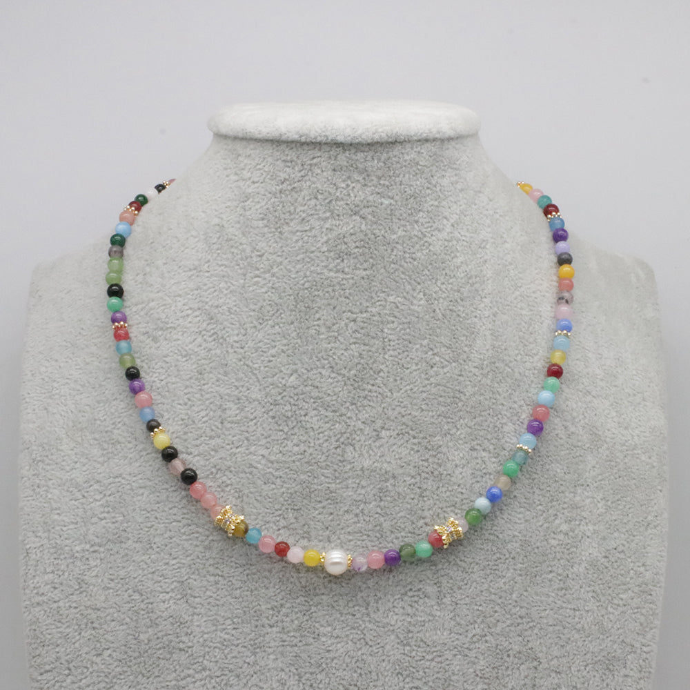 Nice Colourful China Jade Beads Necklace