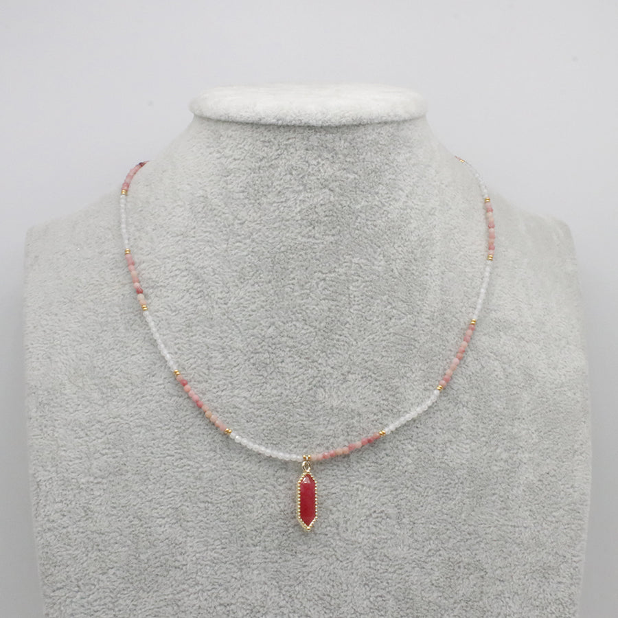 Nice Small Natural Stone Beads Necklace