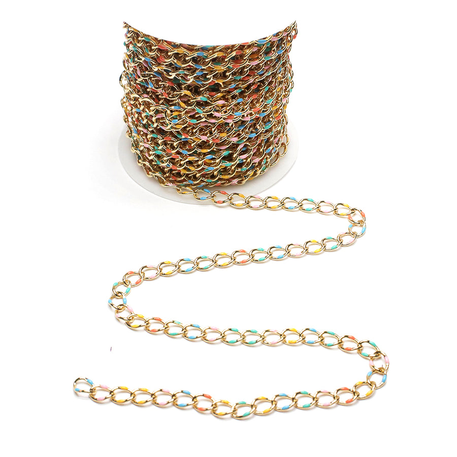 7x10 mm Colour Enamels  Oval Chain