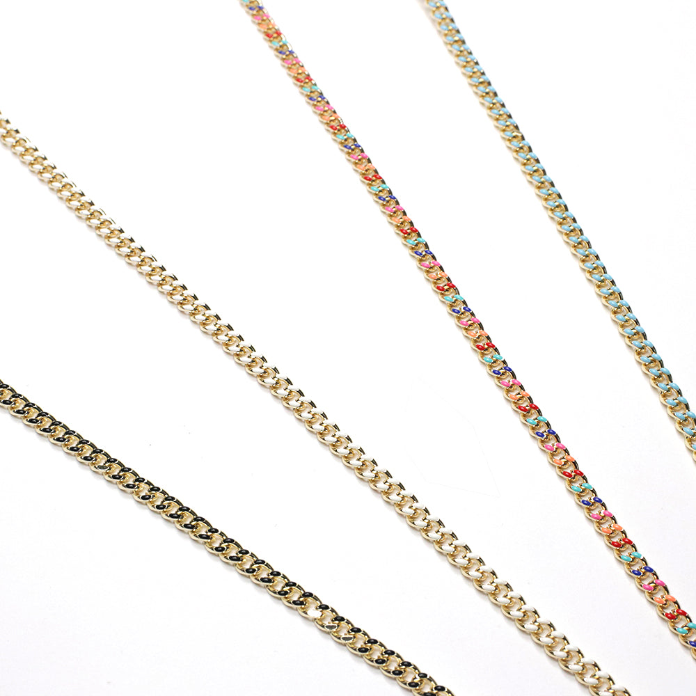 5X7 mm Colour Enamels Zig Zag Chain