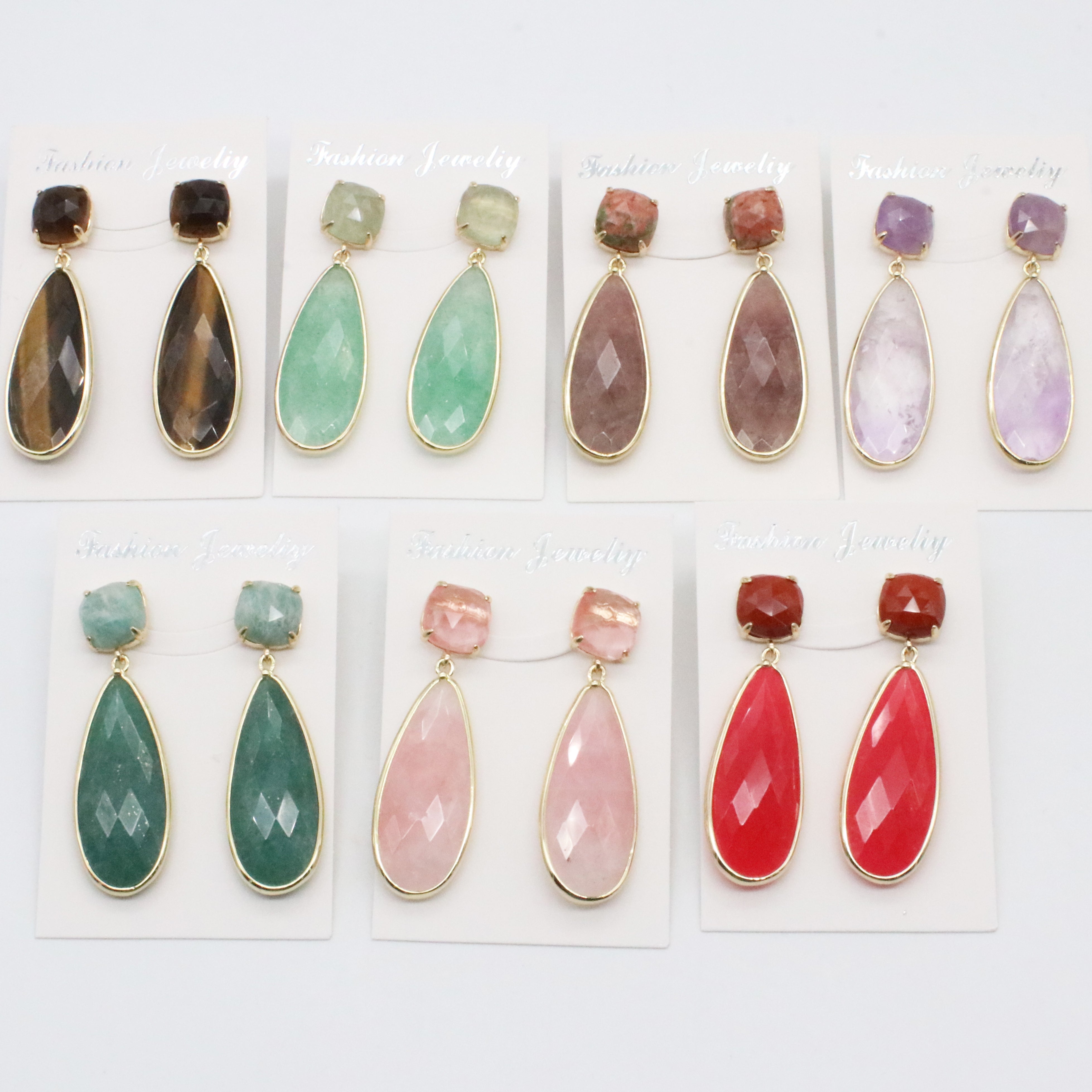 New Classic Drop Natural Stone Earring