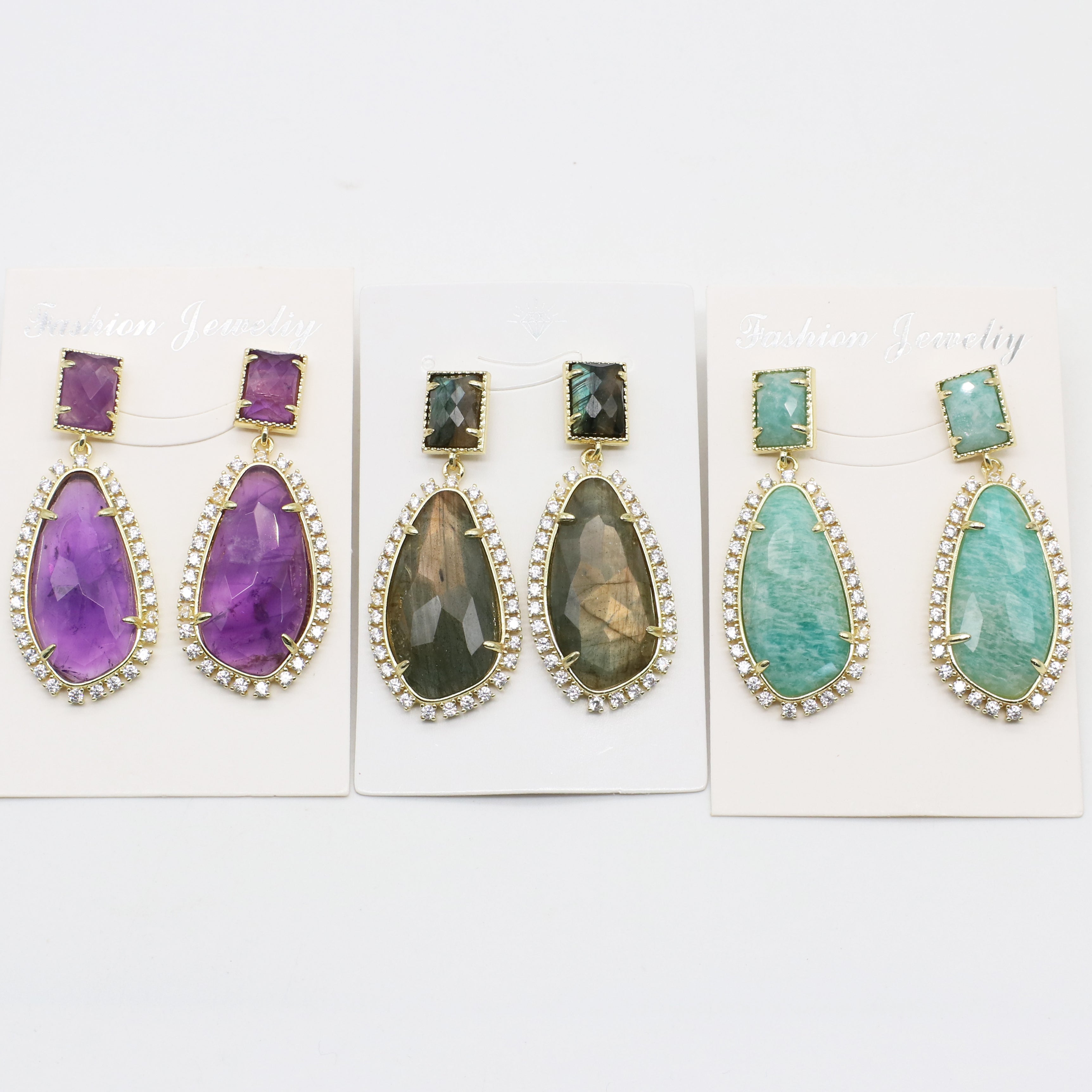 New Classic Shining  Irregular Drop Natural Stone Earring