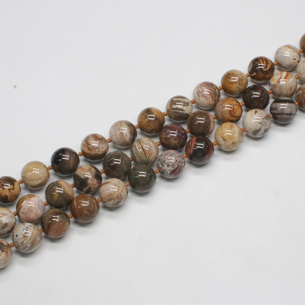 10mm 15mm fossil wood Round beads