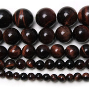 Natural Red Tiger Eye Stone Round Loose Beads 15.5 Inch Strand Price For 5 Strands