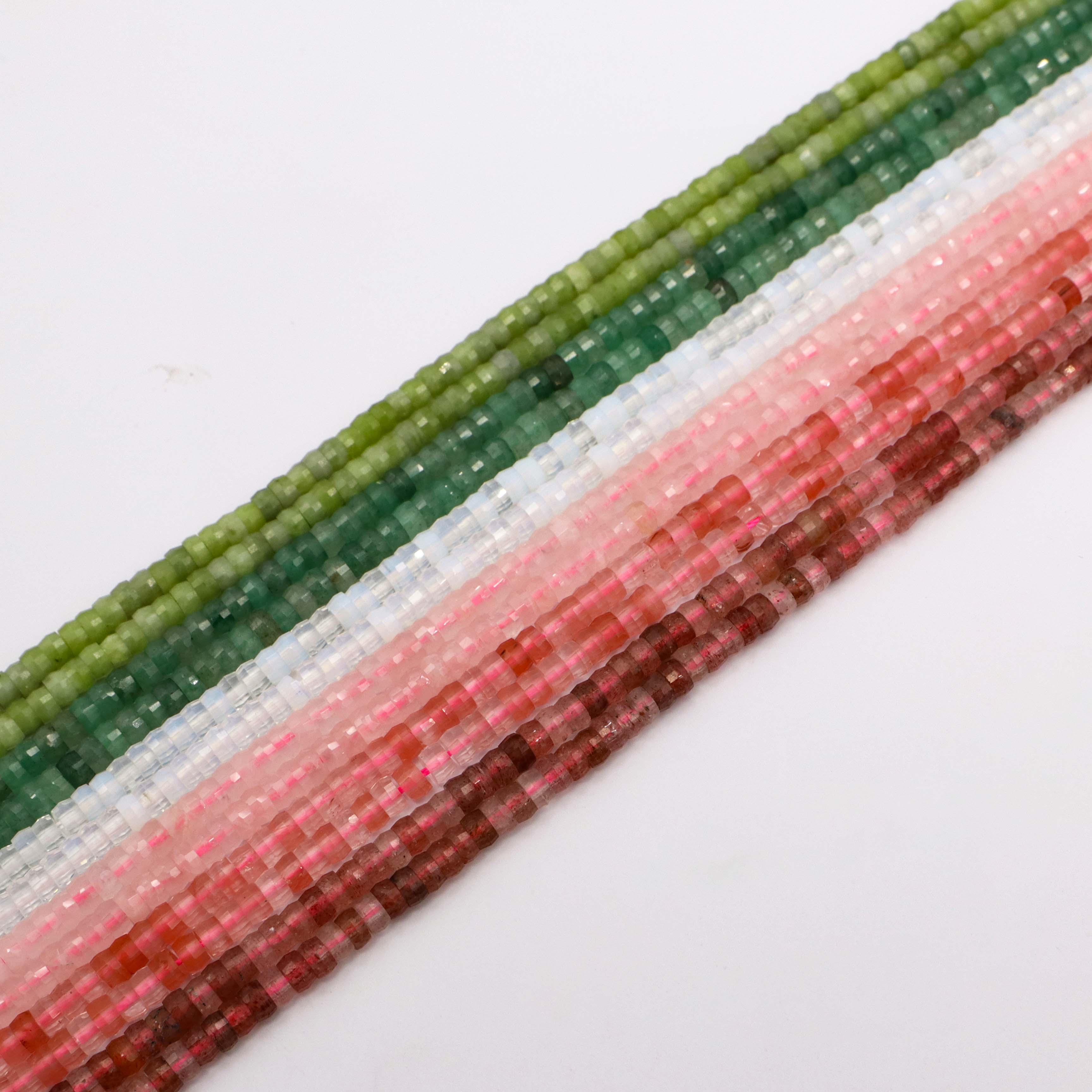 Contas de pedra naturais redondas de 2 mm facetadas para preço de material de design de joias para 5 fios
